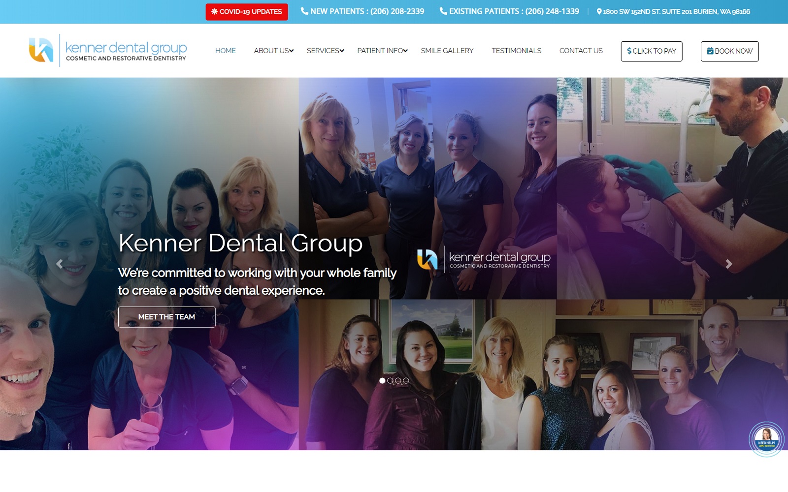 kennerdentalgroup.com screenshot