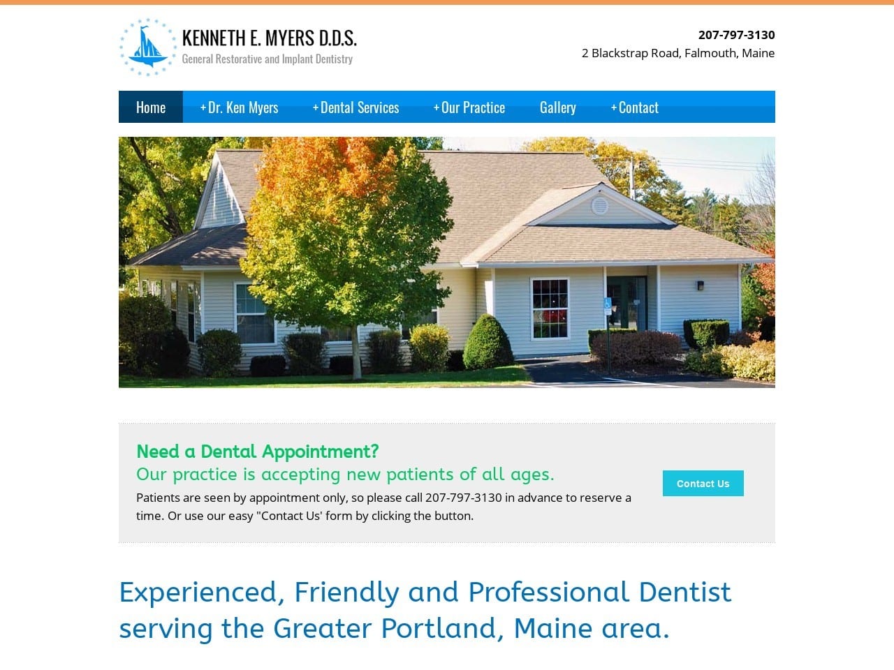 Myers Kenneth E DDS Website Screenshot from kennethmyersdds.com