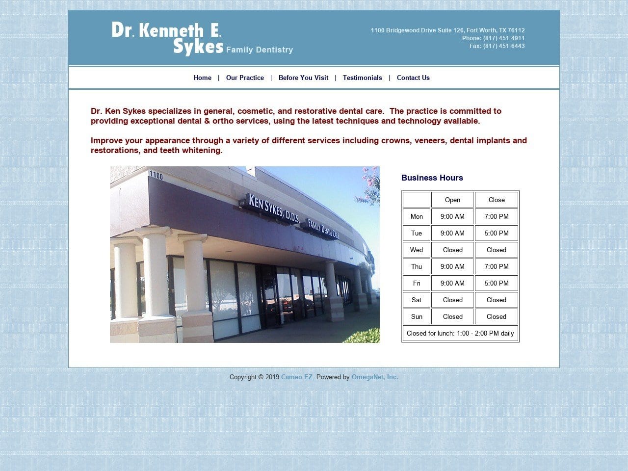 Dr. Kenneth E. Sykes DDS Website Screenshot from kensykesdds.com