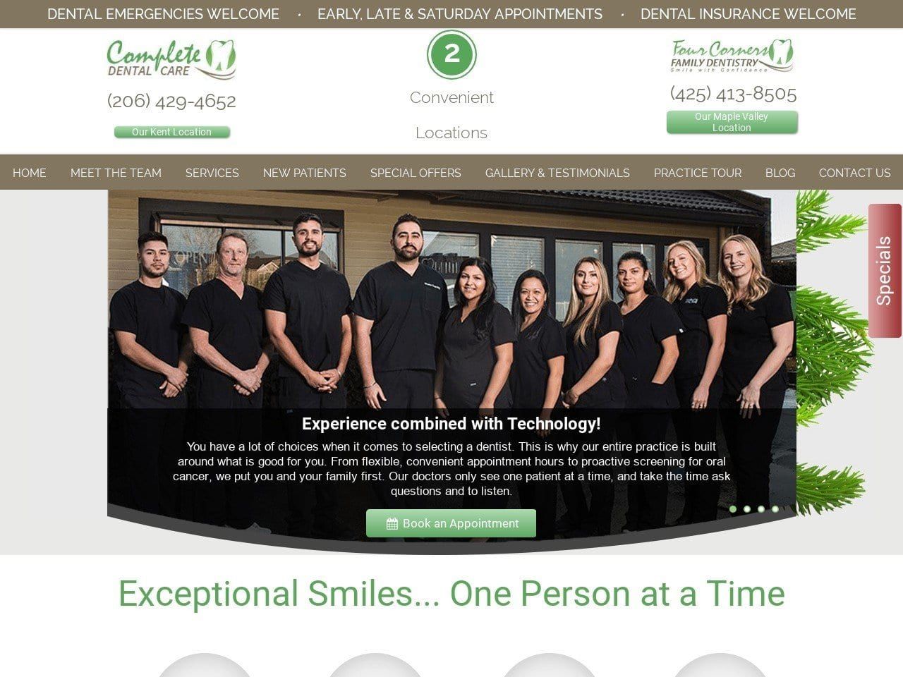 Complete Dental Care Website Screenshot from kentdentalclinic.com