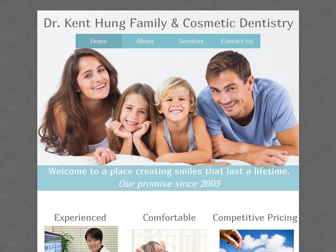 Dr. Kent Hung Family & Cosmetic Dentistry Website Screenshot from kenthungdmd.com