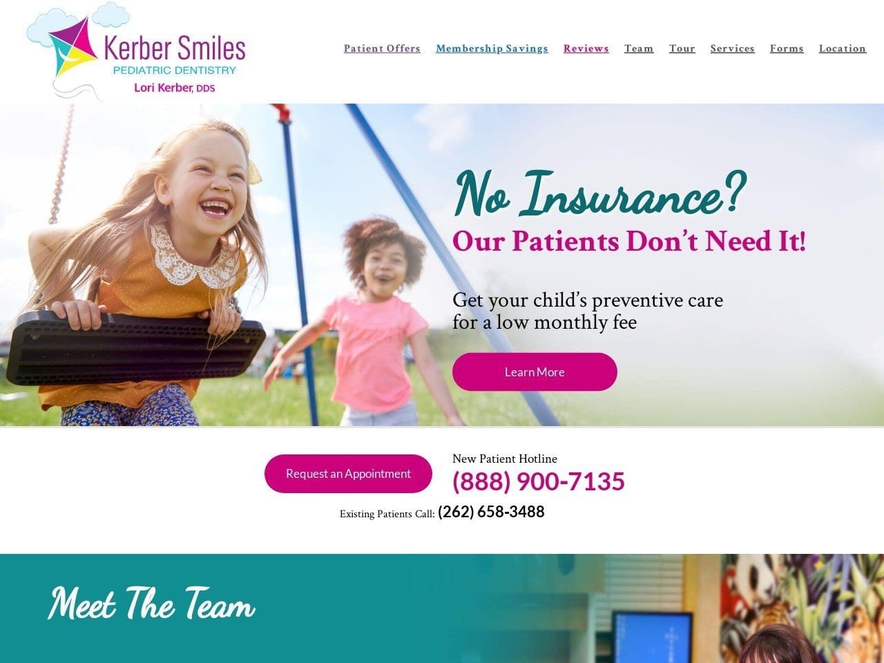 Kerber Smiles Website Screenshot from kerbersmiles.com