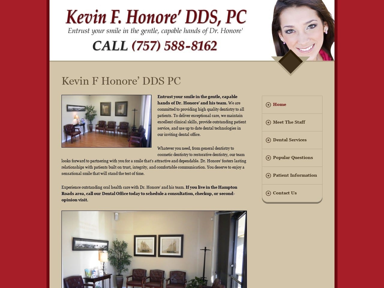 Honore Kevin F DDS Website Screenshot from kevinfhonoredds.com