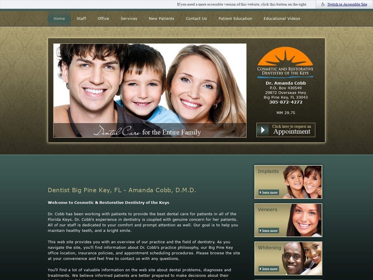 Christopher Keys DDS Website Screenshot from keysdentist.com