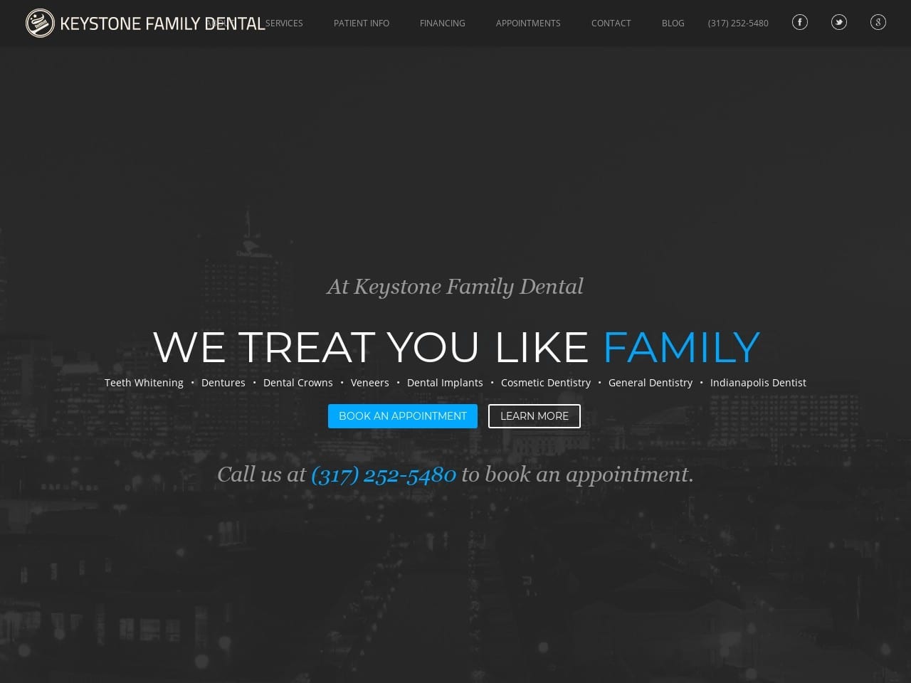 Keystone Family Dental Center Website Screenshot from keystonefamilydental.com