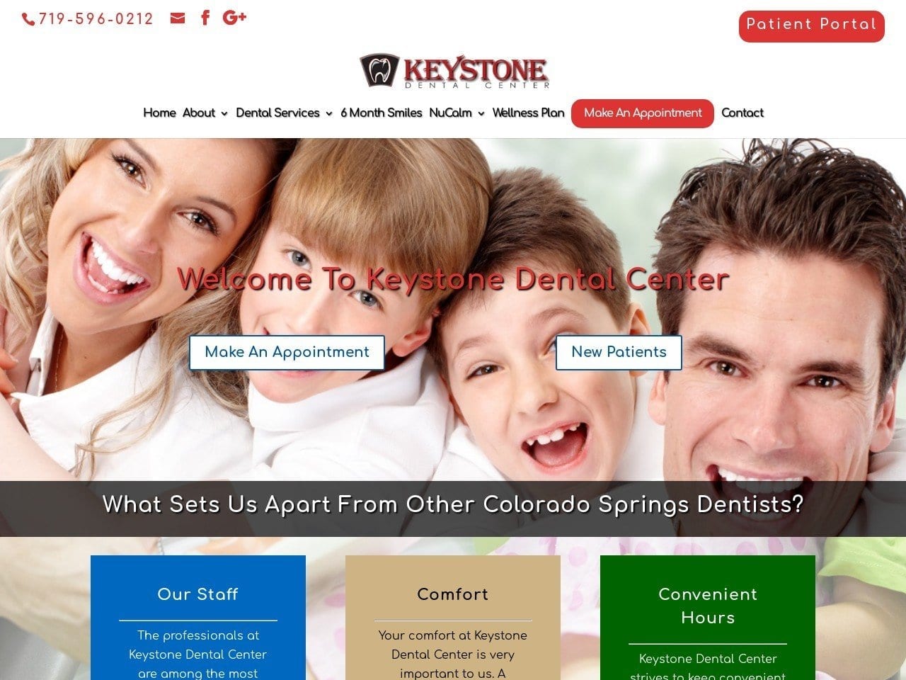 Keystone Dental Center Website Screenshot from keystonesmile.com