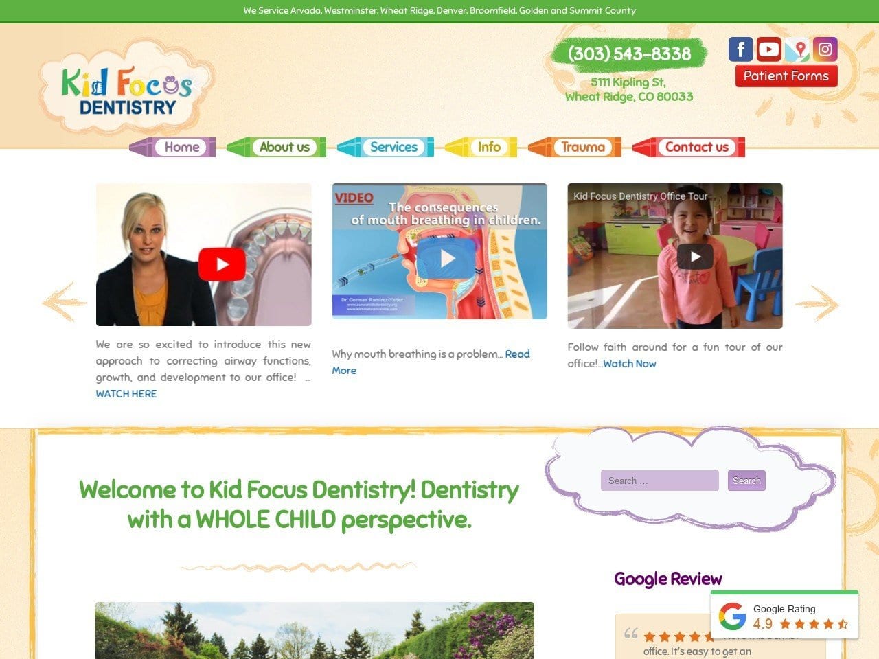 Ngo Trang X DDS Website Screenshot from kidfocusdentistry.com