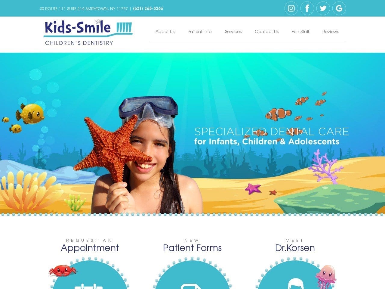 Kids Smile Childrens Dentistry Korsen Glen R DDS Website Screenshot from kids-smile.com