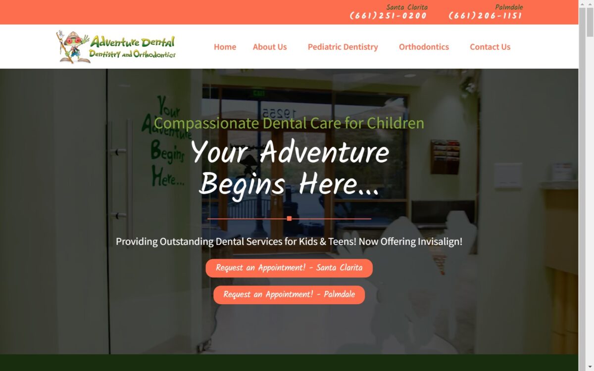 kidsadventuredental.com screenshot