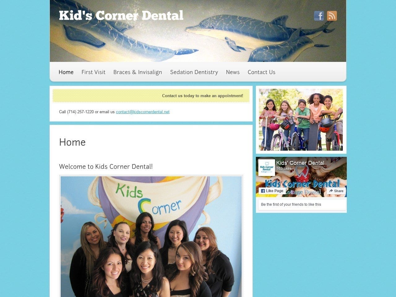 Kid Dentist Website Screenshot from kidscornerdental.net