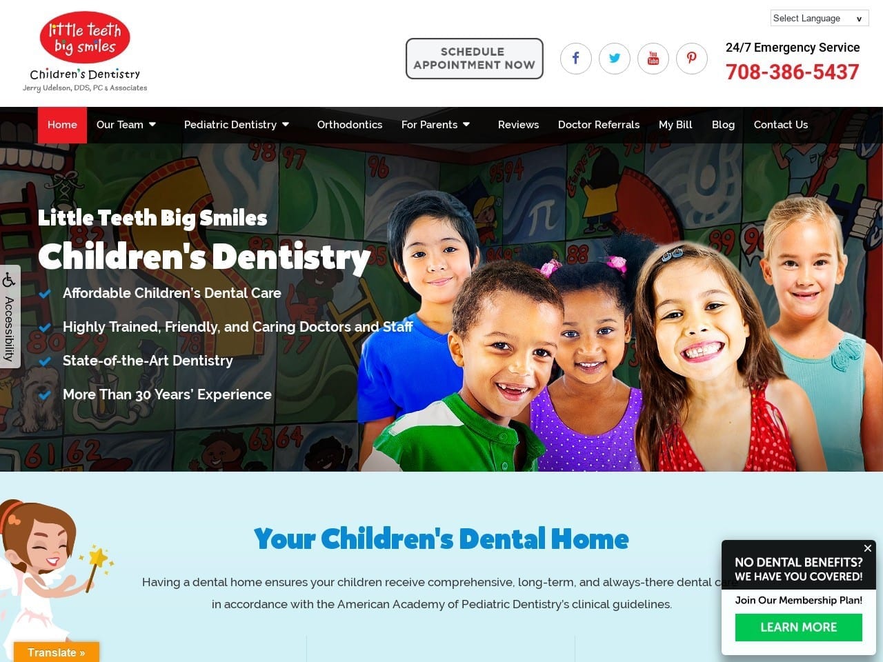 Childrens Dentist Website Screenshot from kidsdentistforestpark.com