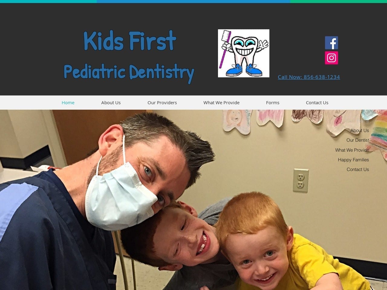 Kids First Pediatric Dentist Website Screenshot from kidsfirstdentist.com