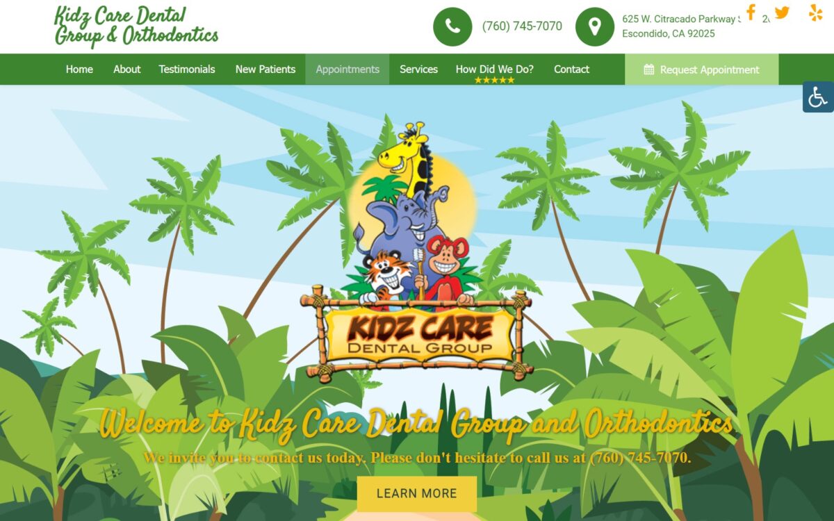 kidzcaredental.com screenshot