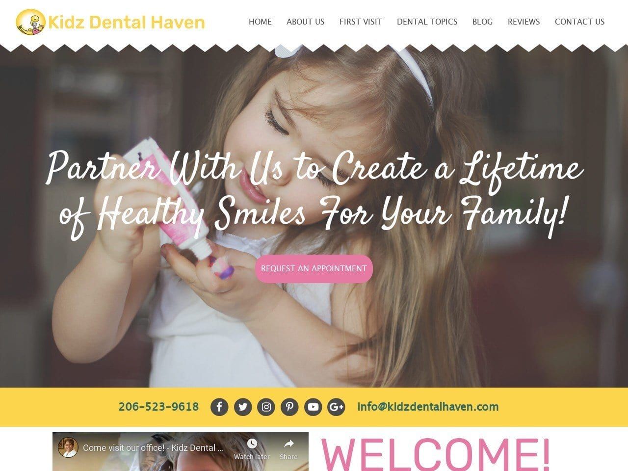 Kidz Dental Haven Website Screenshot from kidzdentalhaven.com