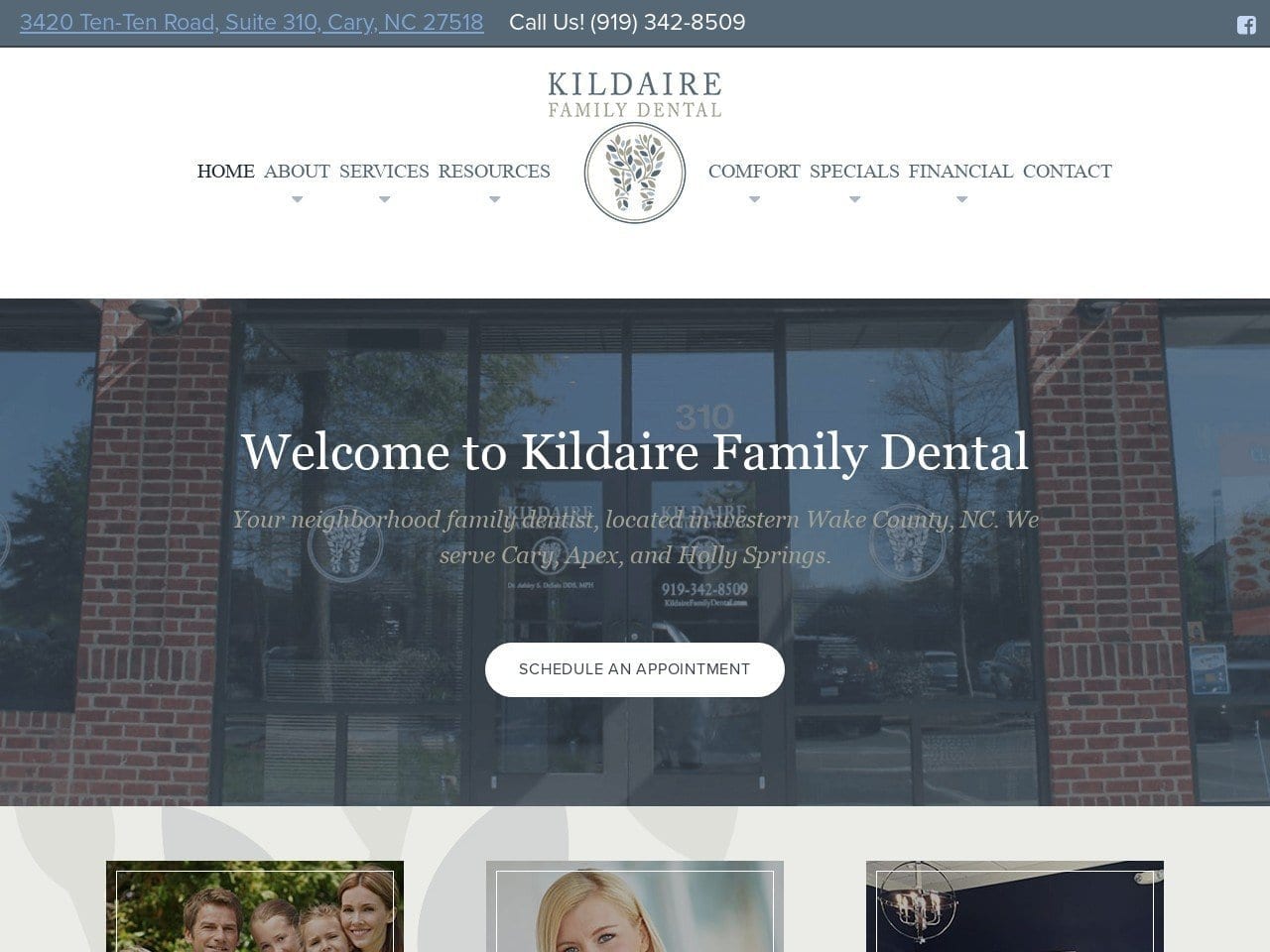 Kildaire Family Dental Website Screenshot from kildairefamilydental.com