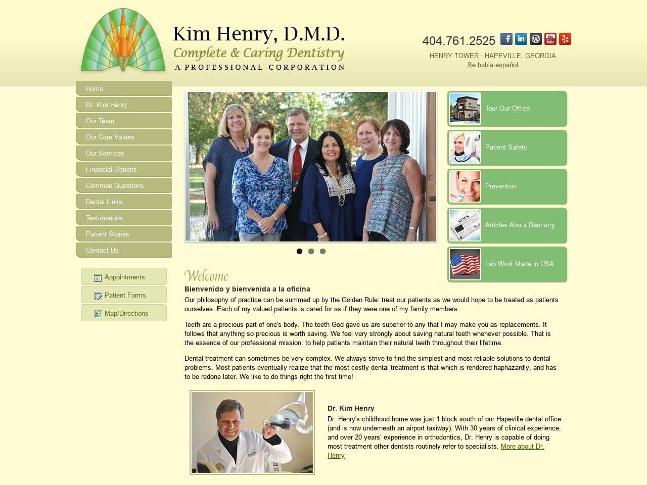 Henry Kim DDS Website Screenshot from kimhenrydental.com