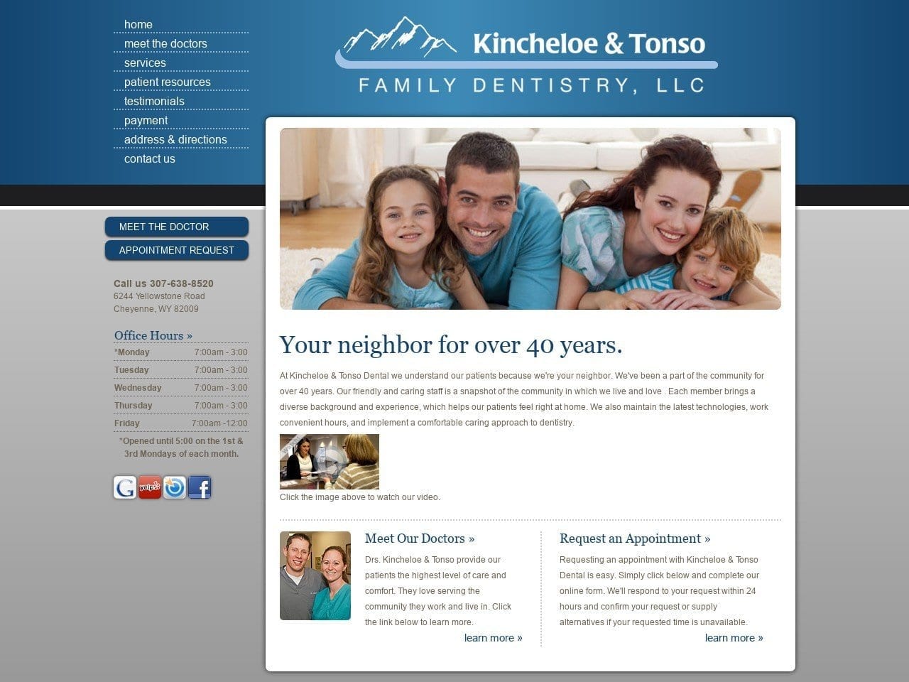 Kincheloe Dental Office PC Website Screenshot from kincheloedental.com