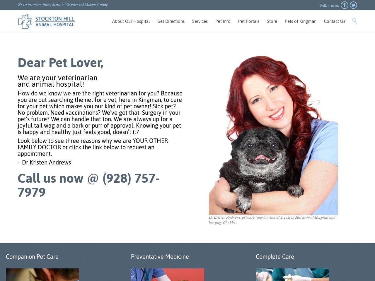 Andrews Kristen Dr. Website Screenshot from kingmanveterinarian.com