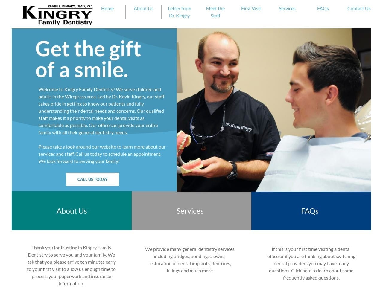 Kingry Family Dentistry Website Screenshot from kingryfamilydentistry.com