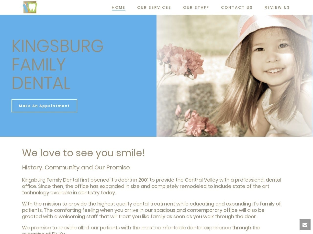 Dr. Verock KY DDS Website Screenshot from kingsburgfamilydental.com