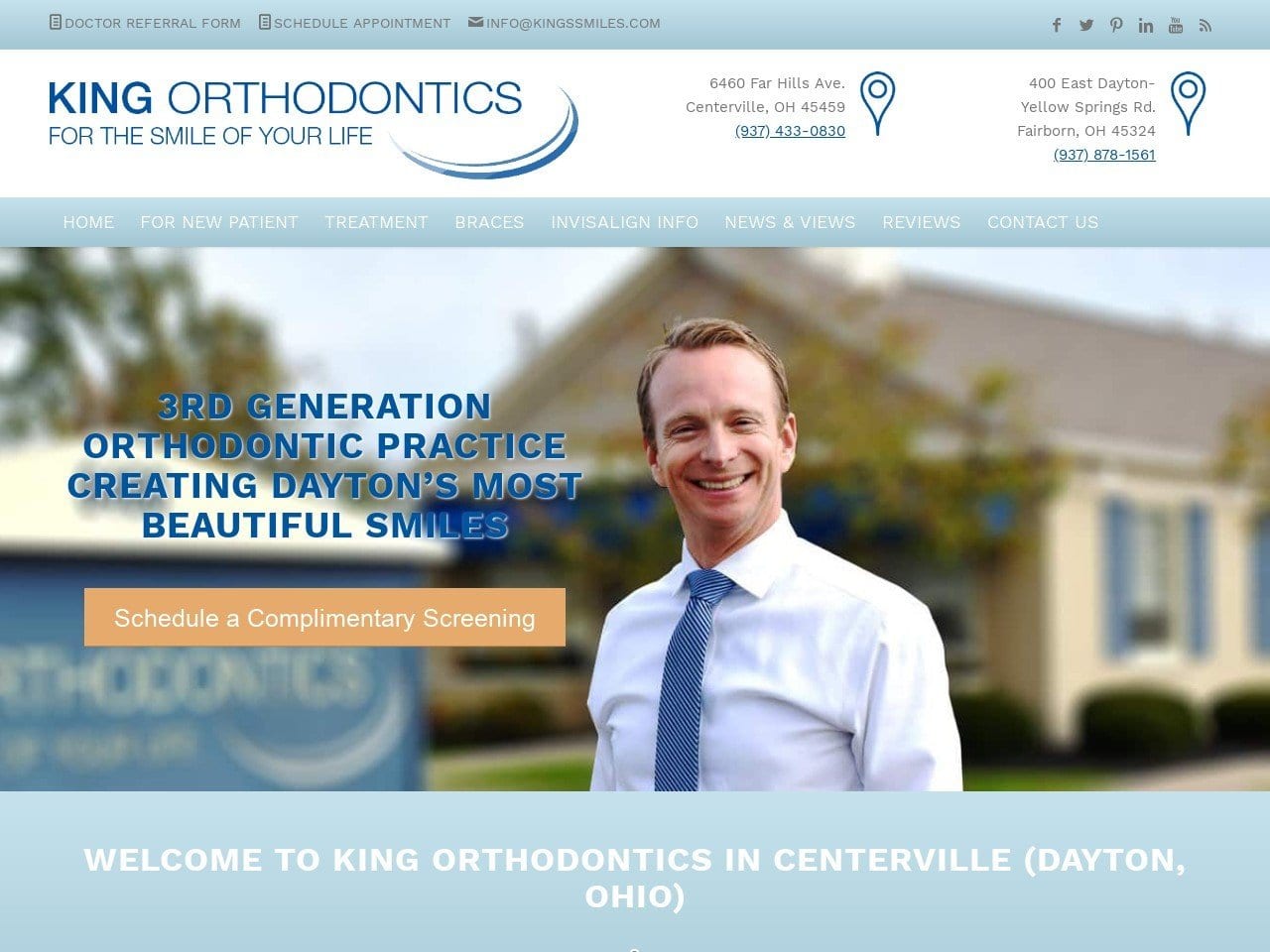 King Orthodontics Website Screenshot from kingssmiles.com