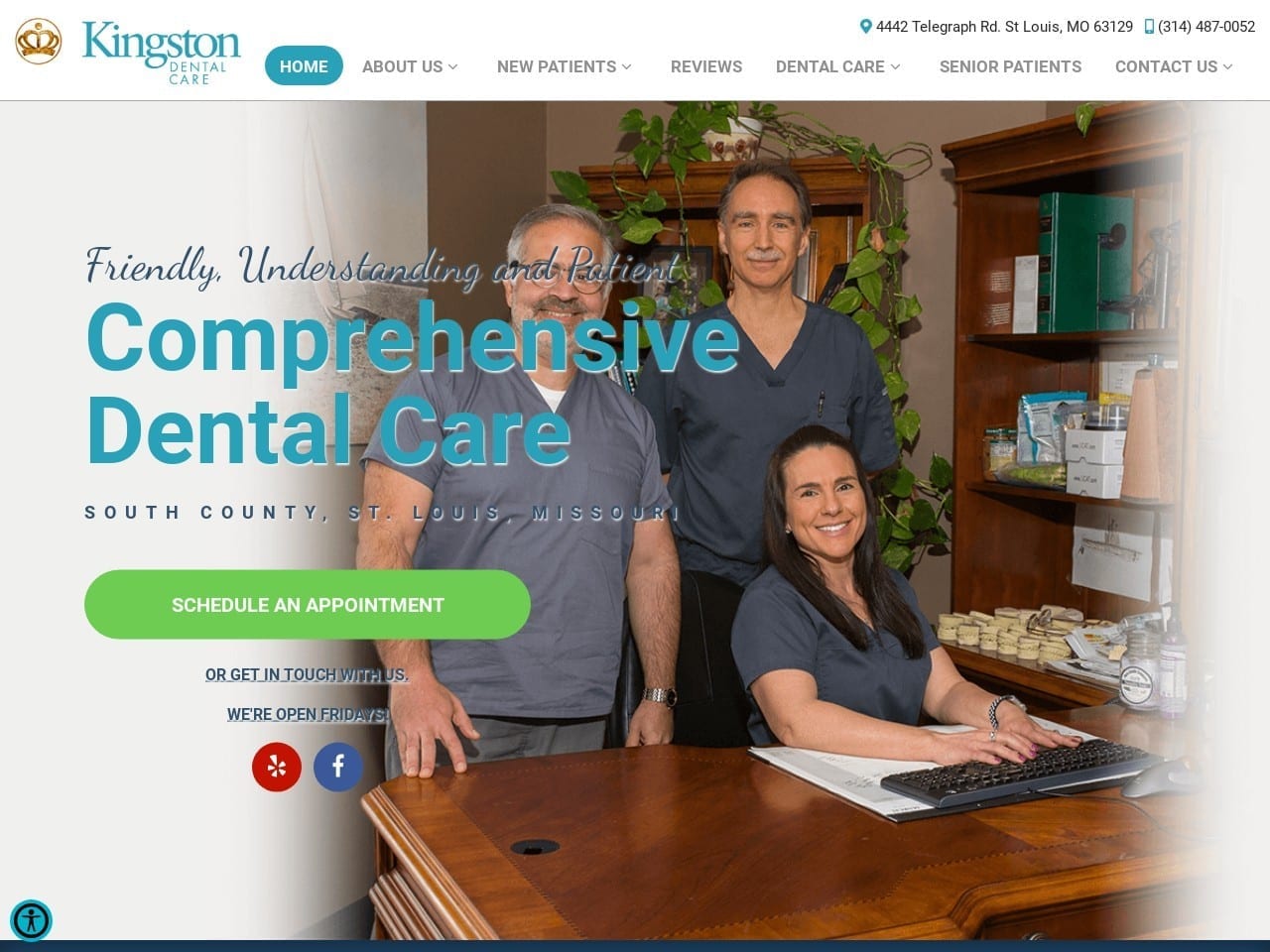 Kingston Dental Care Website Screenshot from kingstondentalstl.com