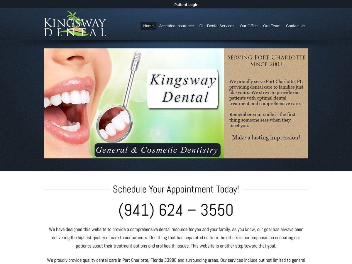 Kingsway Dental Website Screenshot from kingswaydental.com