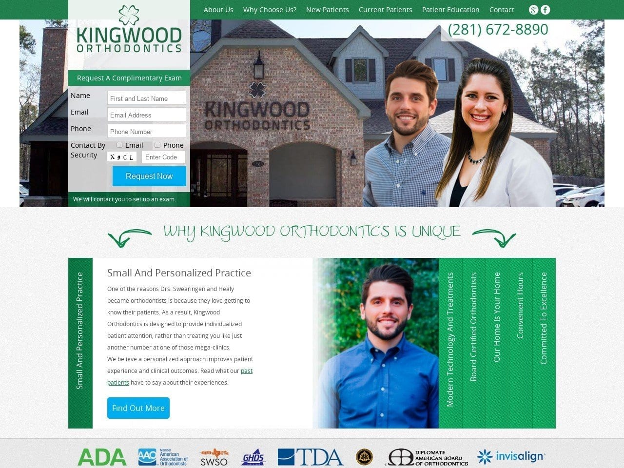 Kingwood Orthodontics Website Screenshot from kingwoodorthodontics.com