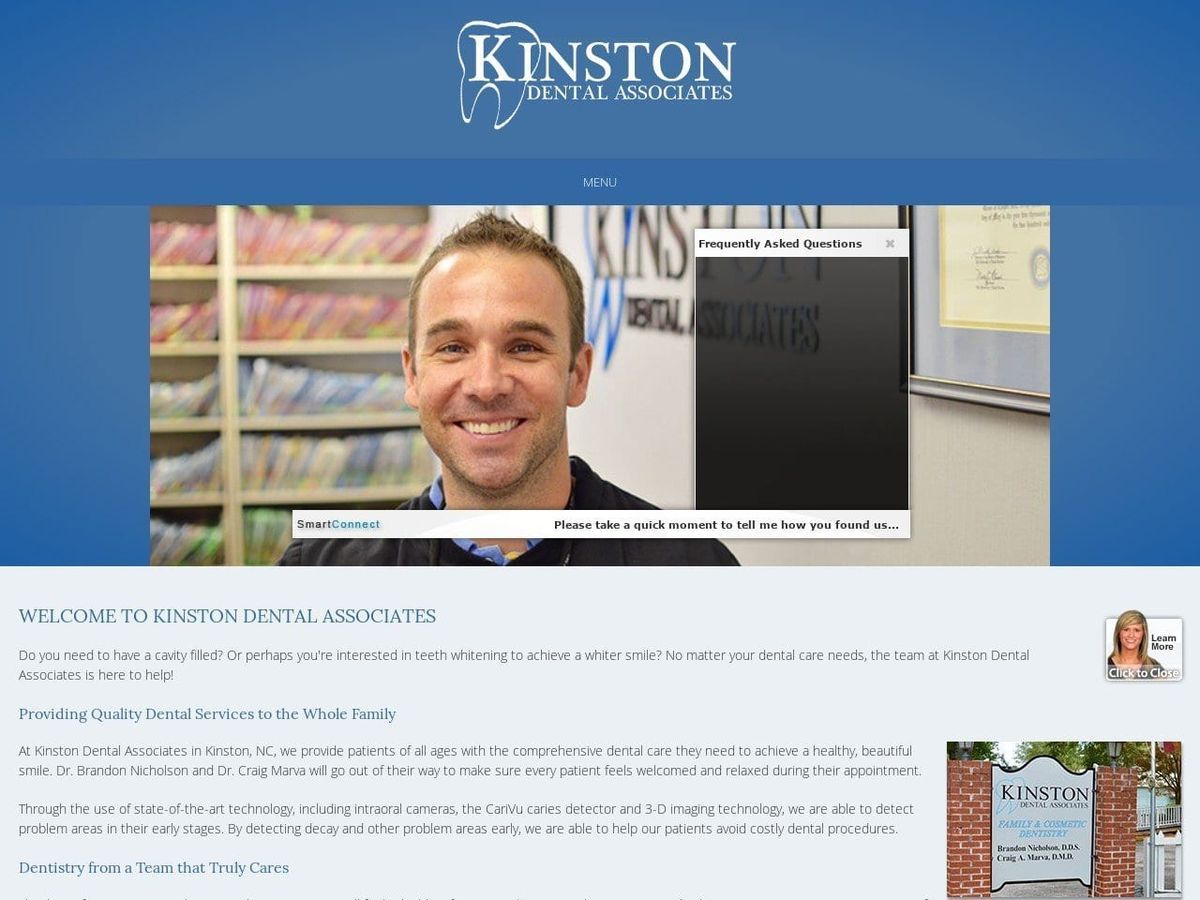 Kinston Dental Associates Website Screenshot from kinstondentist.com