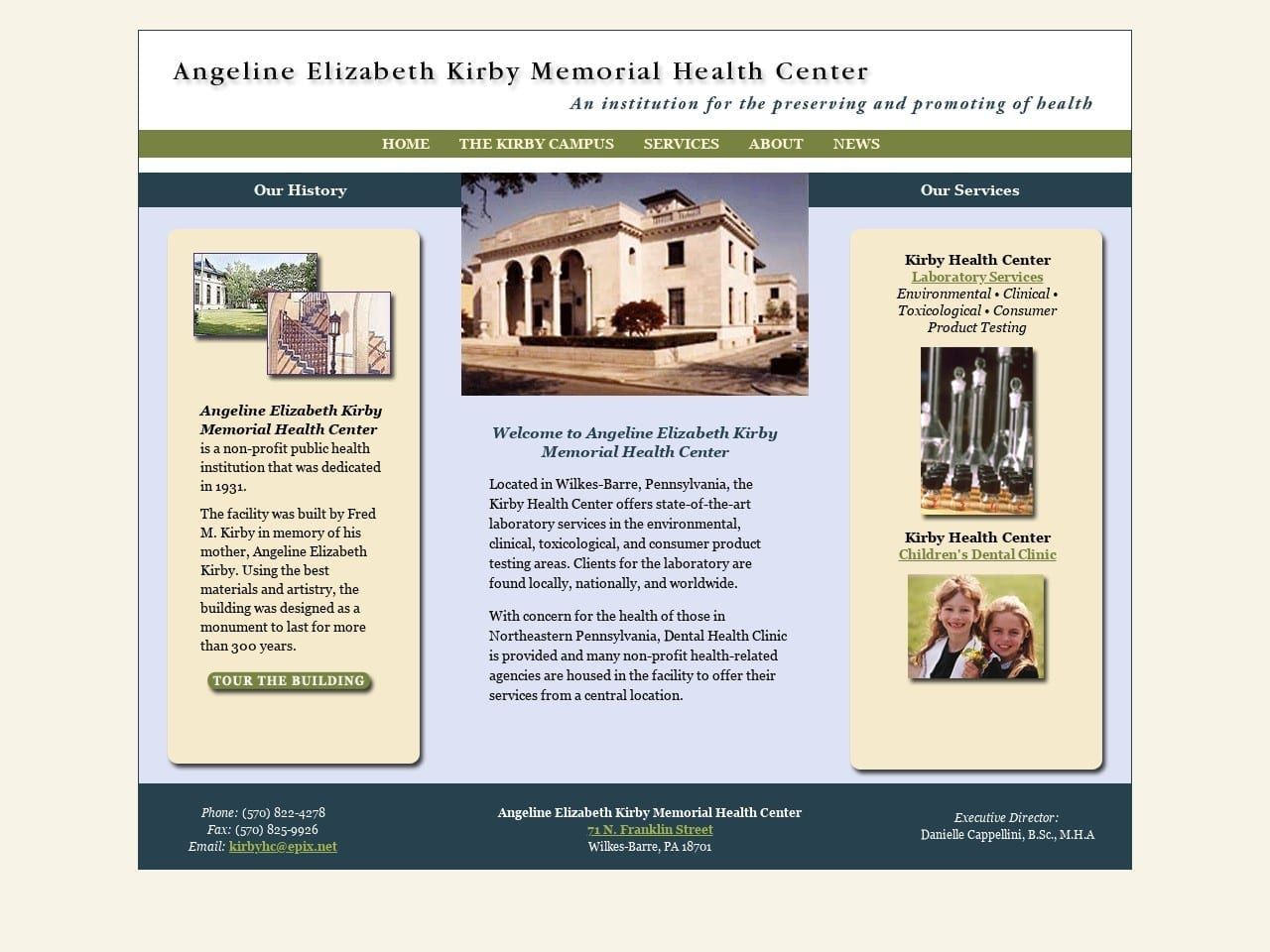 Kirby Memorial Health Center Website Screenshot from kirbyhealthcenter.org