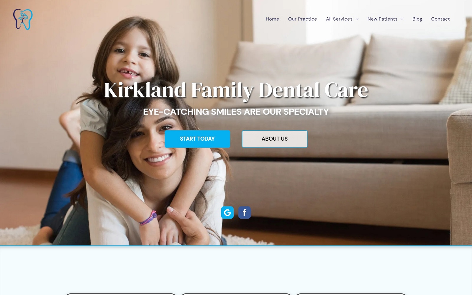 kirklandfamilydentalcare.com screenshot