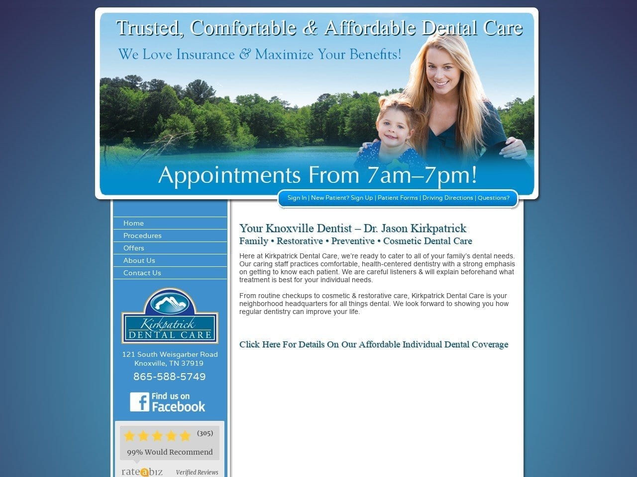 Kirkpatrick Jason D DDS Website Screenshot from kirkpatrickdentalcare.com