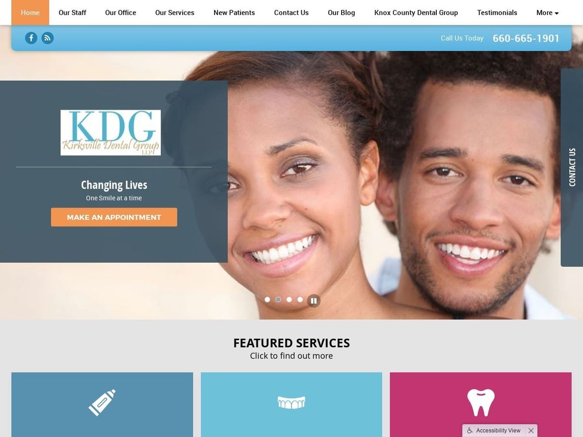 Kirksville Dental Group Website Screenshot from kirksvilledental.com