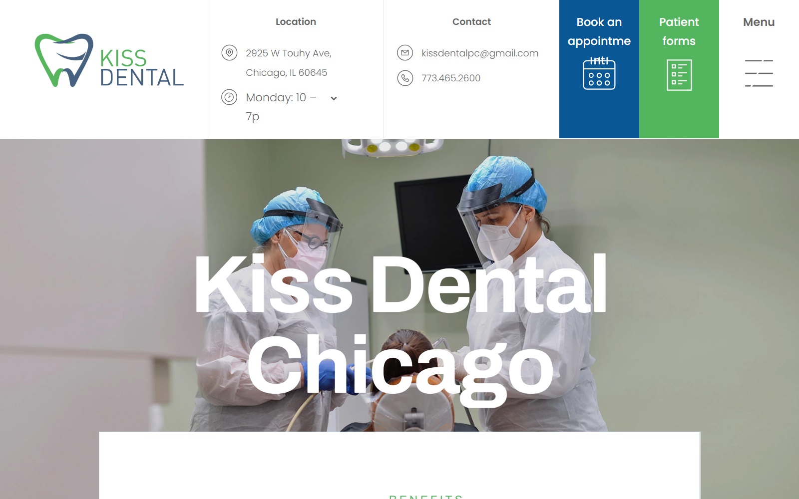 kissdentalchicago.com screenshot