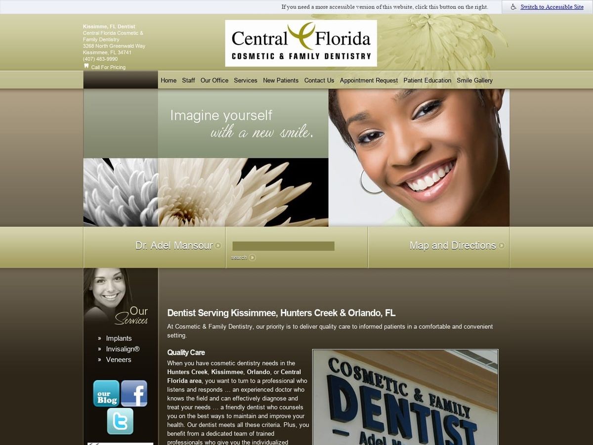 Central Florida Cosmetic Dentist Website Screenshot from kissimmeesmile.com