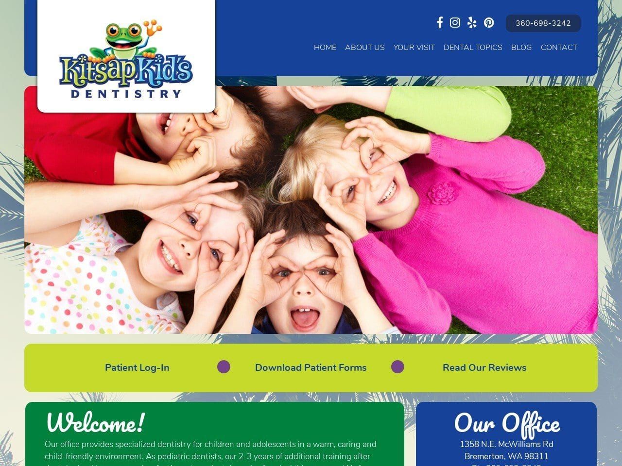 Kitsap Kids Dentist Website Screenshot from kitsapkidsdentistry.com