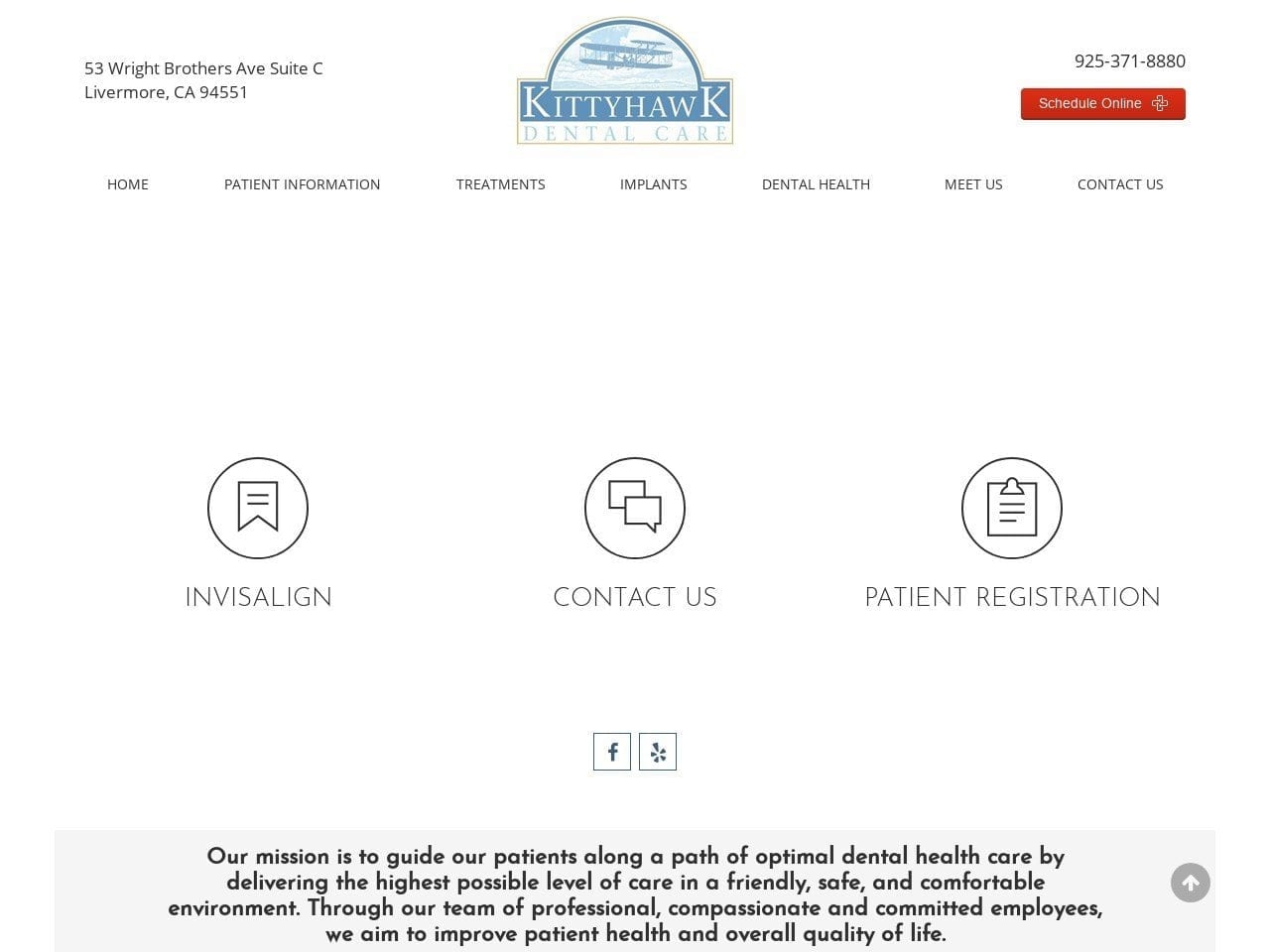 Kitty Hawk Dental Office Website Screenshot from kittyhawkdentalcare.com