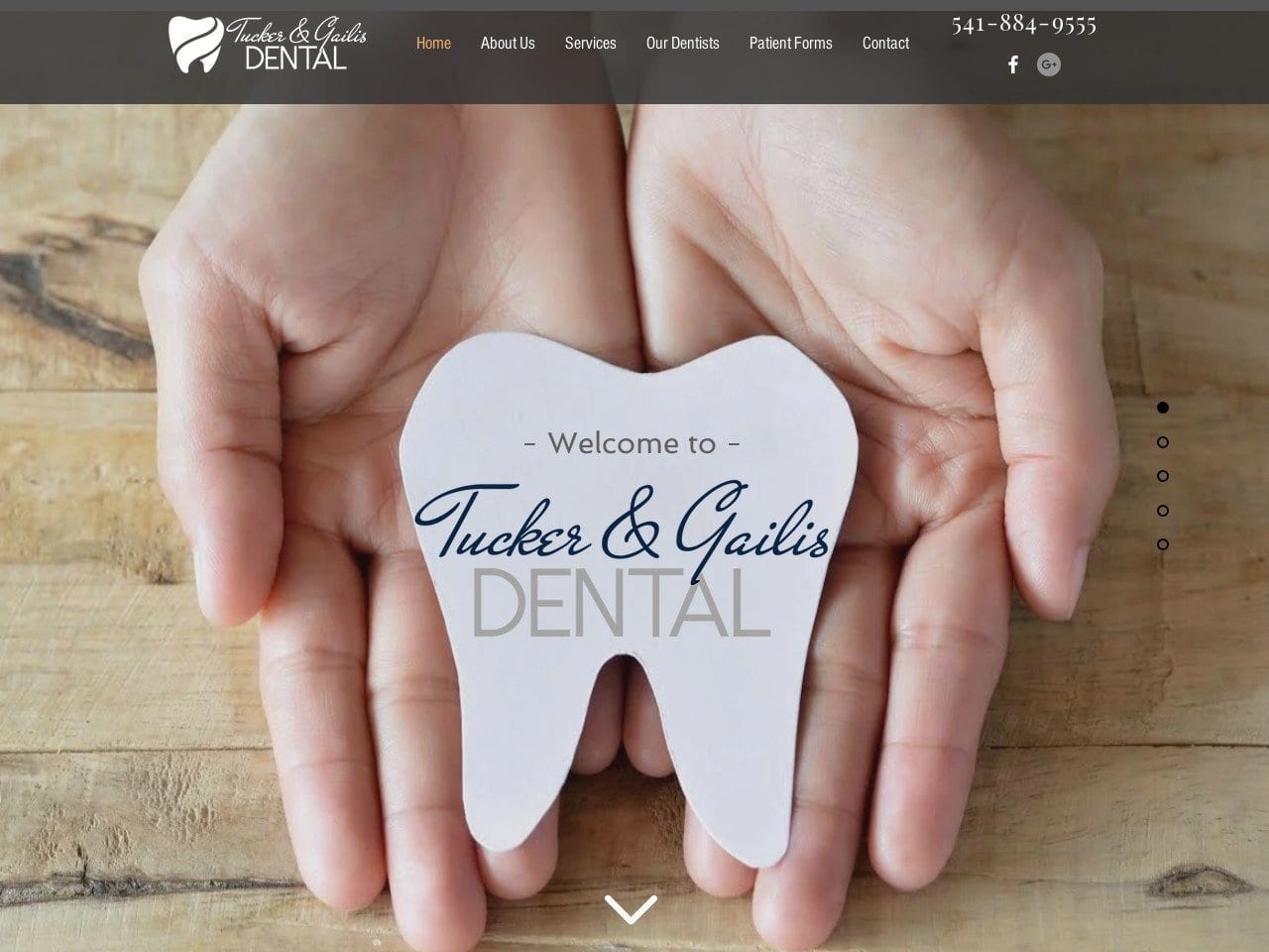 Tucker Tucker & Gailis Dental Group. Website Screenshot from klamathdentistry.com