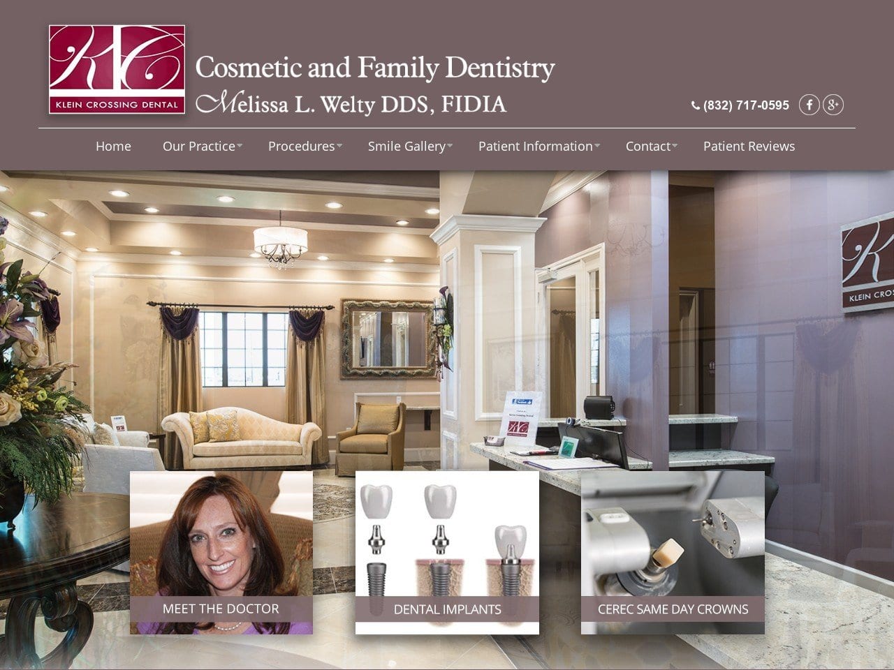 Klein Crossing Dental Website Screenshot from kleincrossingdental.com