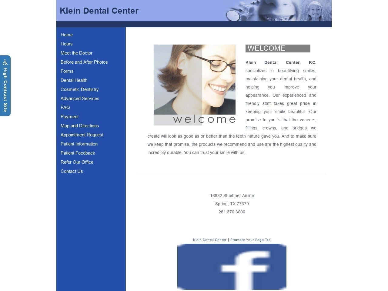 Klein Dental Center Website Screenshot from kleindentalcenter.com