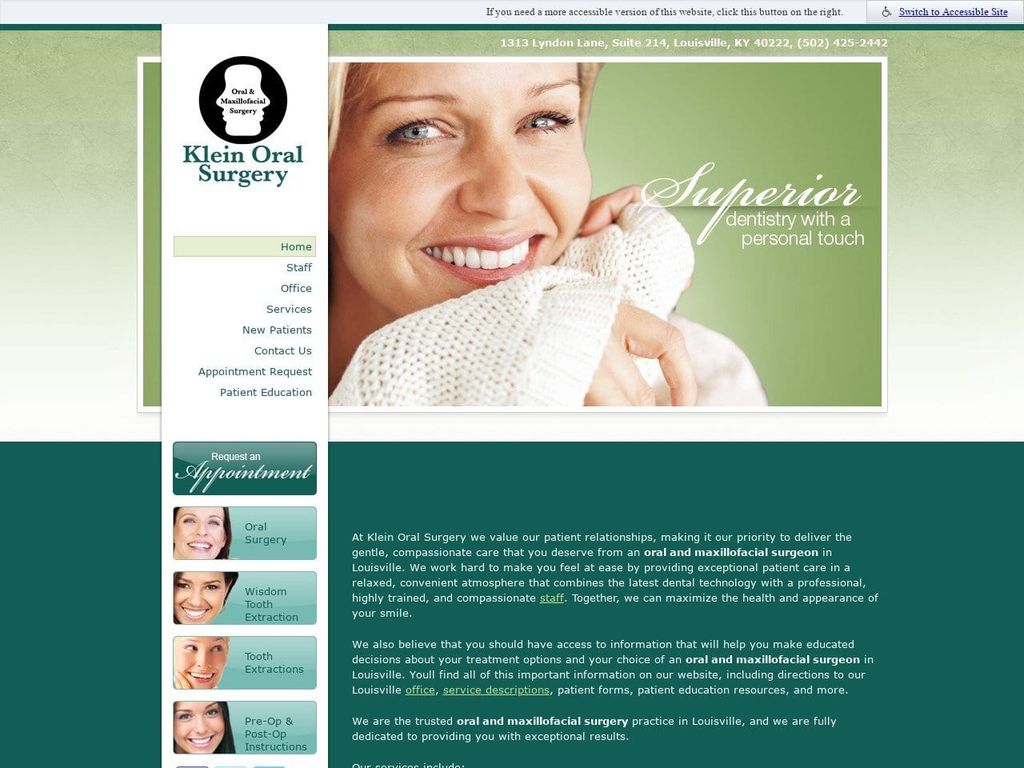 Howard D. Klein DMD Website Screenshot from kleinoralsurgery.com