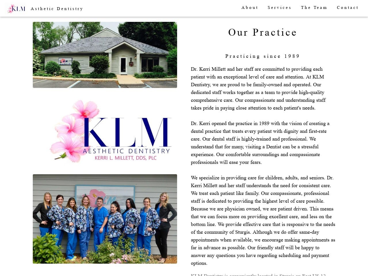 Klm Dentist Website Screenshot from klmdentistry.com