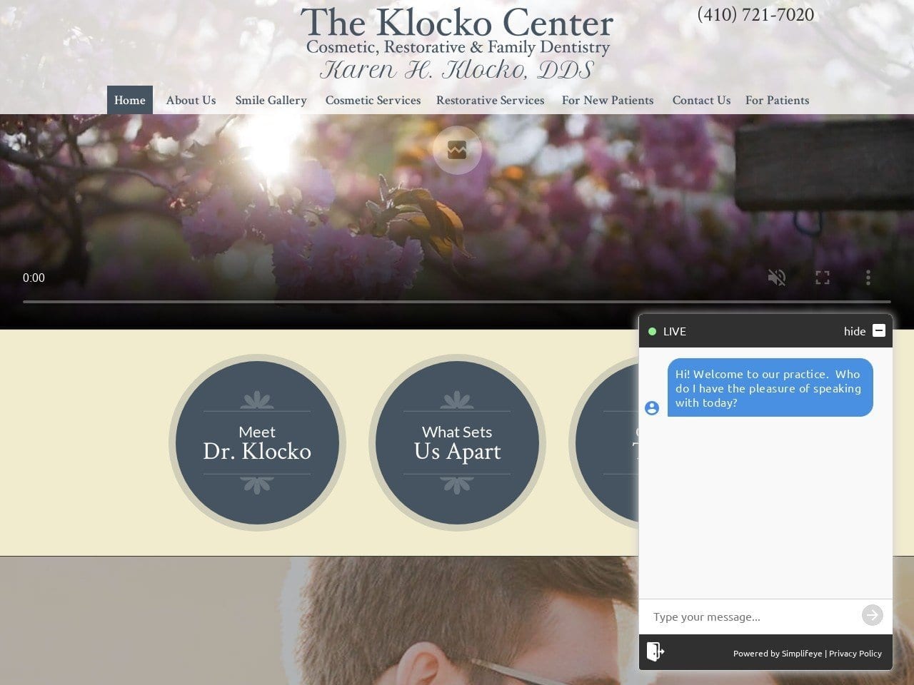 Dr. Karen H. Klocko DDS Website Screenshot from klockodentistry.com