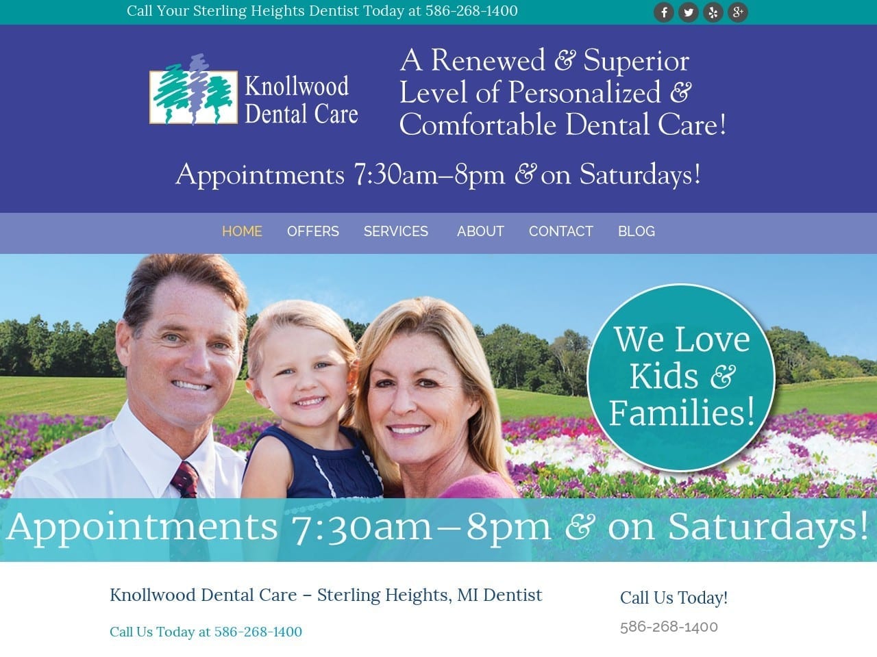 Knollwood Dental Care Website Screenshot from knollwooddentalcare.com