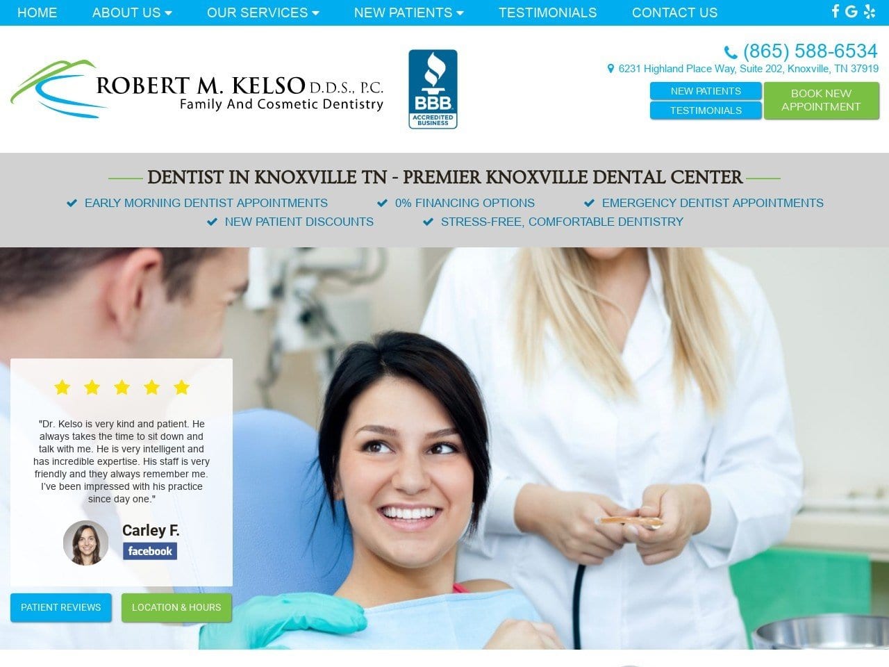 Knox Dentist Website Screenshot from knoxdentist.com