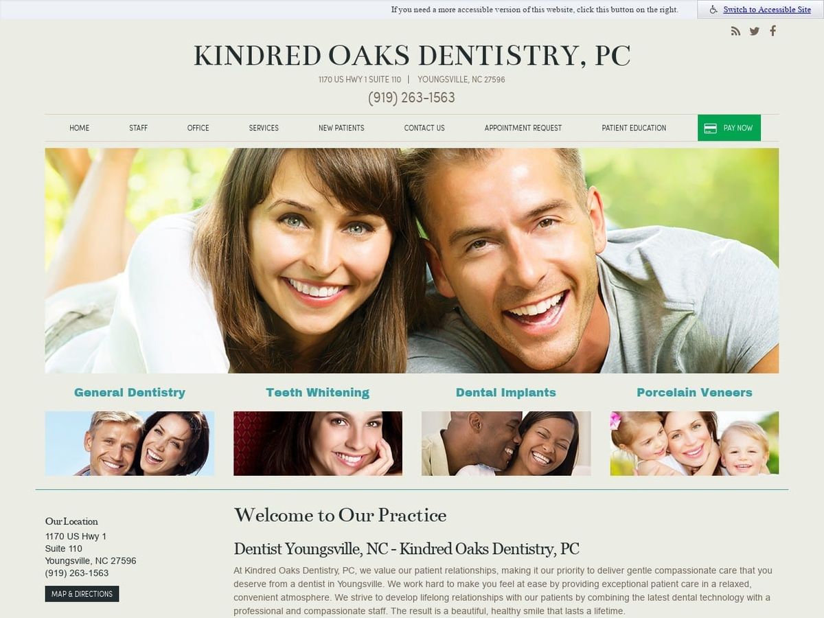 Kindred Oaks Dentistry PC Website Screenshot from kodentistry.com