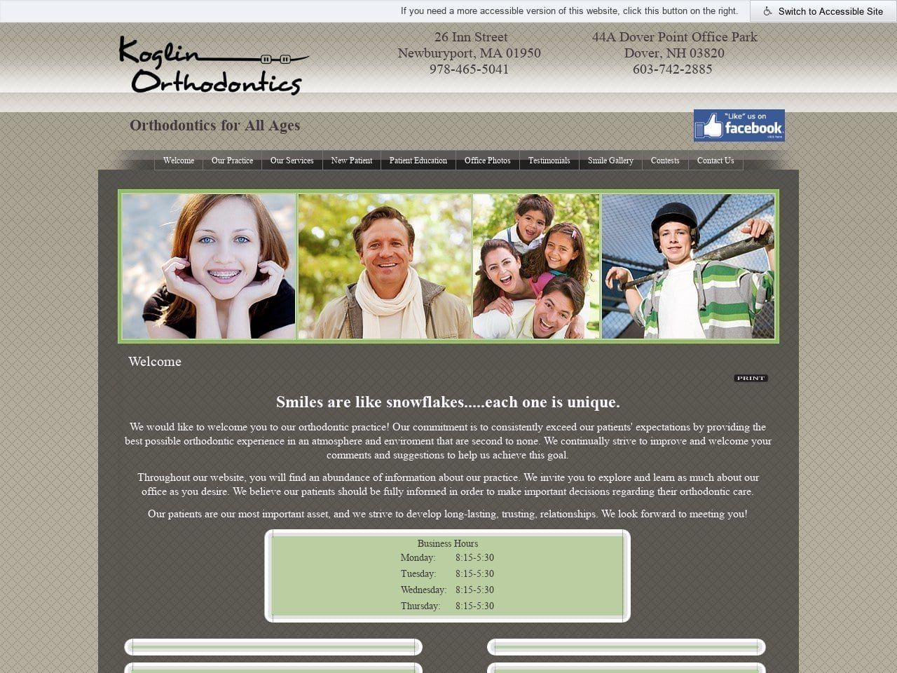 Koglin Orthodontics Website Screenshot from koglinorthodontics.com