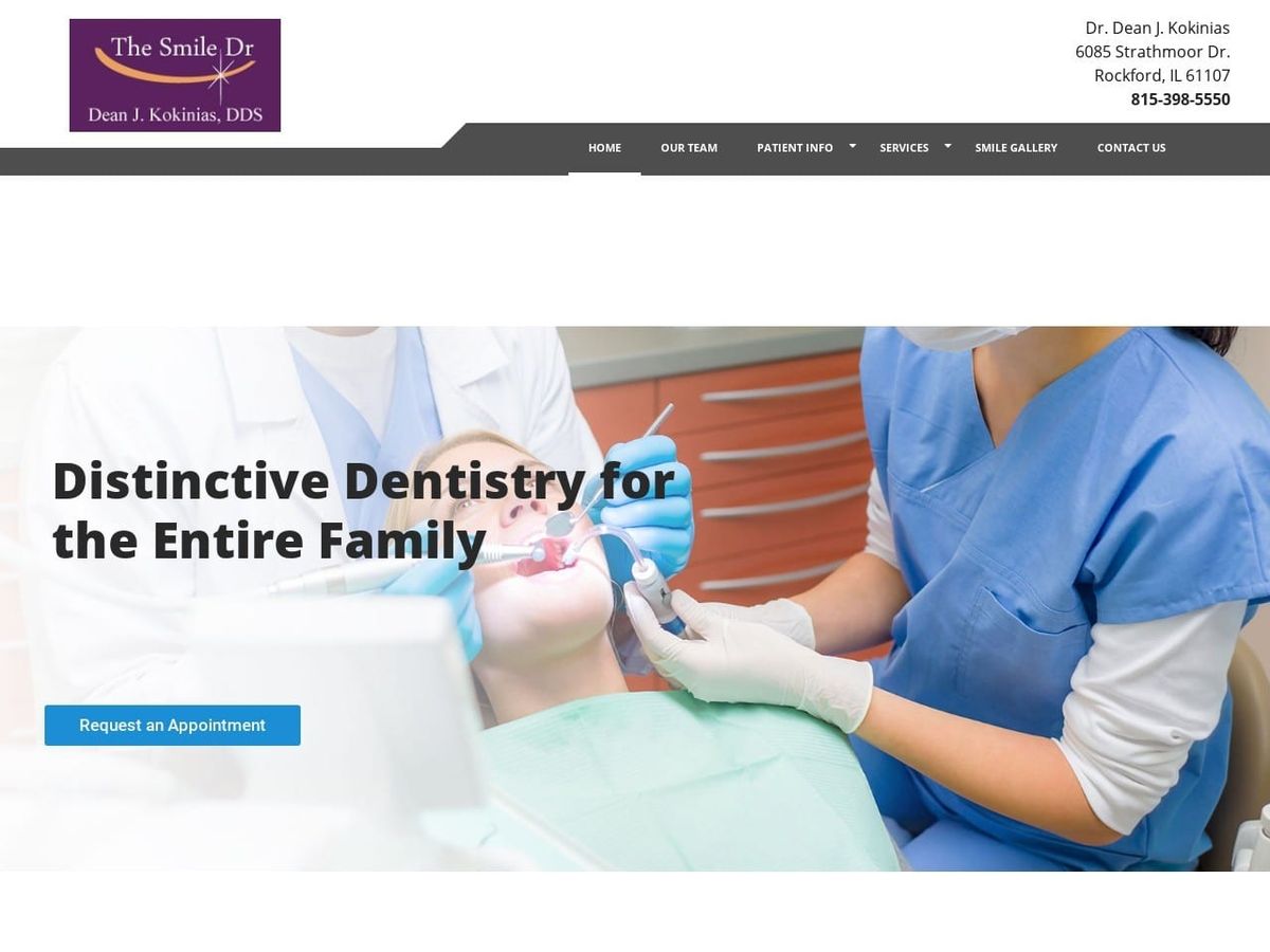 Kokinias Dean J DDS Website Screenshot from kokiniasdental.com