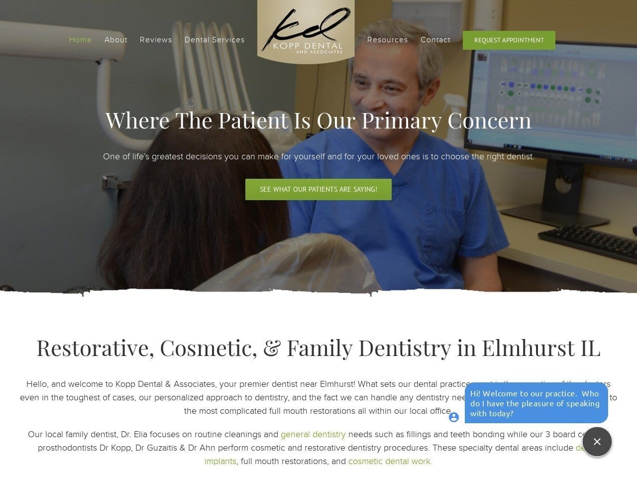 Dr. Ashor Elia DDS Website Screenshot from koppdental.com