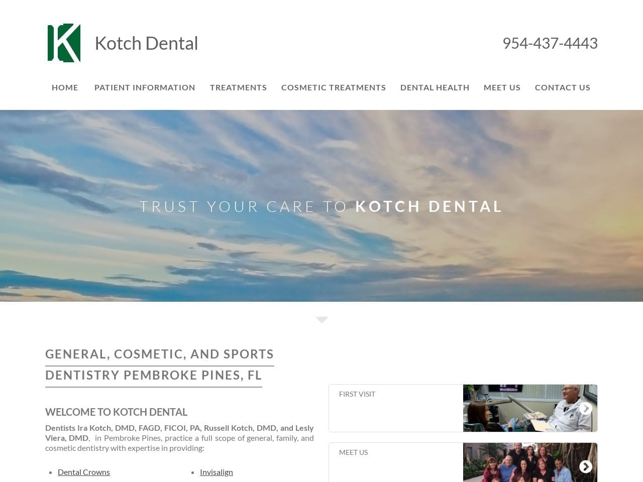 Ira M. Kotch DMD Website Screenshot from kotchdental.com